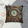 thumbnail image 2 of JRXY  Set of  Throw Pillow Cover Blue Beauty Rusty Steampunk with Clock and Different Kinds of Gears Bronze Square Hidden Zipper Home Cushion Decorative Pillowcase White, 2 of 5