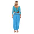 thumbnail image 2 of Alvivi Women Sequin Self-tie Back Belly Dance Crop Top Lantern Pants Bollywood Belly Dance Outfit Sky Blue One Size, 2 of 7