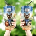 thumbnail image 4 of Happy Father's Day Yorkshire Terrier Playing Basketball with Best Dad Jersey 30oz Stainless Steel Tumbler Insulated Cup with Lid Yorkie Dog Lover Gifts - 13006, 4 of 5