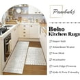 thumbnail image 4 of Kitchen Rugs and Mats Non Skid Washable Set of 2,Boho Moroccan Modern Farmhouse Faded Bohemian Runner Rug with Rubber Backing for Kitchen Decor and Accessories (Off-White 17"x47"+17"x30"), 4 of 6