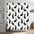 thumbnail image 5 of Honeii Black Rabbit Print Shower Curtain 72x72in,Bathroom Curtain,Waterproof Fabric Shower Curtain Set with Hooks, 5 of 5