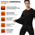 thumbnail image 4 of Thermal Underwear for Men Long Johns With Fleece Lined Set Set Cold Weather Winter Top Bottom, 4 of 5