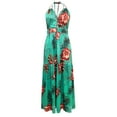 thumbnail image 5 of YABCSAZ Women Summer Plus Size Dress Floral Printed V Neck Casual Sleeveless Suspender Dress Loose Long Hawaiian Holiday Maxi Tank Dress, 5 of 6