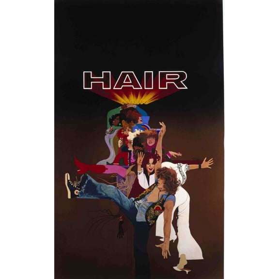 Hair Movie Poster 24inx36in (61cm x 91cm) Art Poster 24x36 Multi-Color Square Adults Best Posters