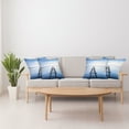 thumbnail image 4 of Ambesonne Nautical Throw Pillow Cover 4 Pack, Old Jetty Blue Sky, 16", Blue White Brown, 4 of 6