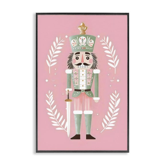 Stupell Industries Contemporary Nutcracker Suite in Pastel Pink Black Framed Giclee Art, 12 x 18, by Petals Prints Design