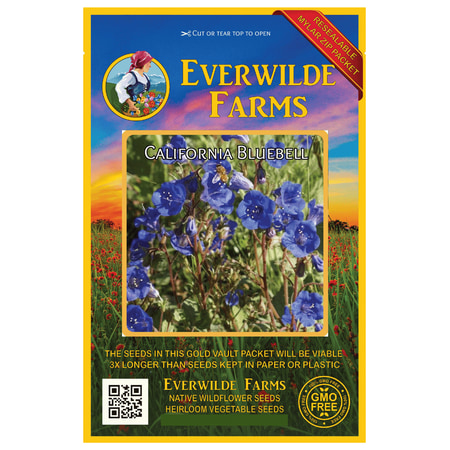 Everwilde Farms - 2000 California Bluebell Native Wildflower Seeds - Gold Vault Jumbo Bulk Seed (Best California Native Plants)