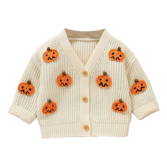 Zshosam Little Girl Cardigan Girl's Cute Knitted Sweaters Open Front Long Sleeve Graphic Cardigan Sweater Size 6 9 Months,(Beige 6-9 Months)