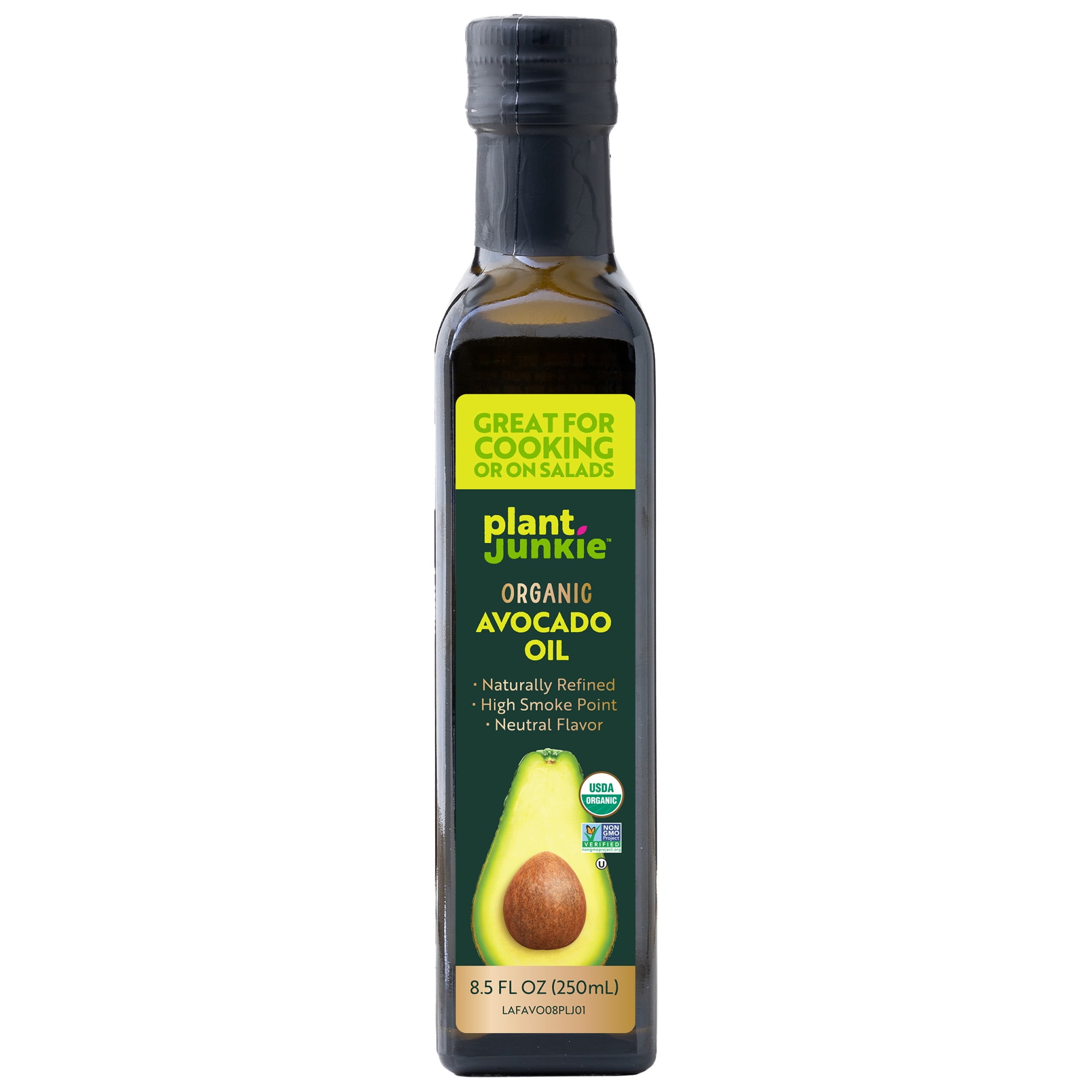 Plant Junkie Organic Avocado Oil, 8.5 fl oz (250 ml), Glass Bottle
