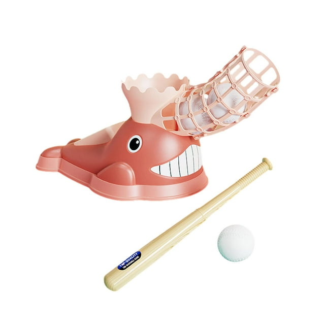 VONKY Machine de Lancer pour Enfants Ensemble d'Entraînement au Lancer de Baseball pour Intérieur Extérieur Garçons 3 Balles de Baseball Rose Rose 3 Balles de Baseball
