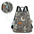 thumbnail image 5 of FORMRS Women's Travel Backpack Purse Anti-Theft Hidden Pockets Casual Shoulder Bag, Gray Halloween Skeleton, 5 of 7