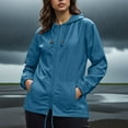 thumbnail image 7 of Horkkom Womens Rain Jacket with Hood Waterproof Long Sleeve Zip Up Hoodie Outdoor Lightweight Rain Coats with Pocket XL, 7 of 7