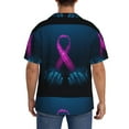 thumbnail image 3 of Kdxio Men'S Hawaiian Shirt For Men Short Sleeve Shirt Two Human Hands Are Holds Pink Ribbon Awareness Summer Casual Holiday Beach Button Down T-Shirts, 3 of 5