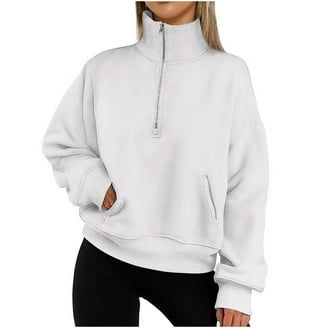 Dezsed Womens Zip Up Cropped Hoodie Casual Workout Short