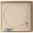 thumbnail image 3 of 8 inch Round Double Loop Bangle Bracelet w/ St. Felicity in Sterling Silver, 3 of 3