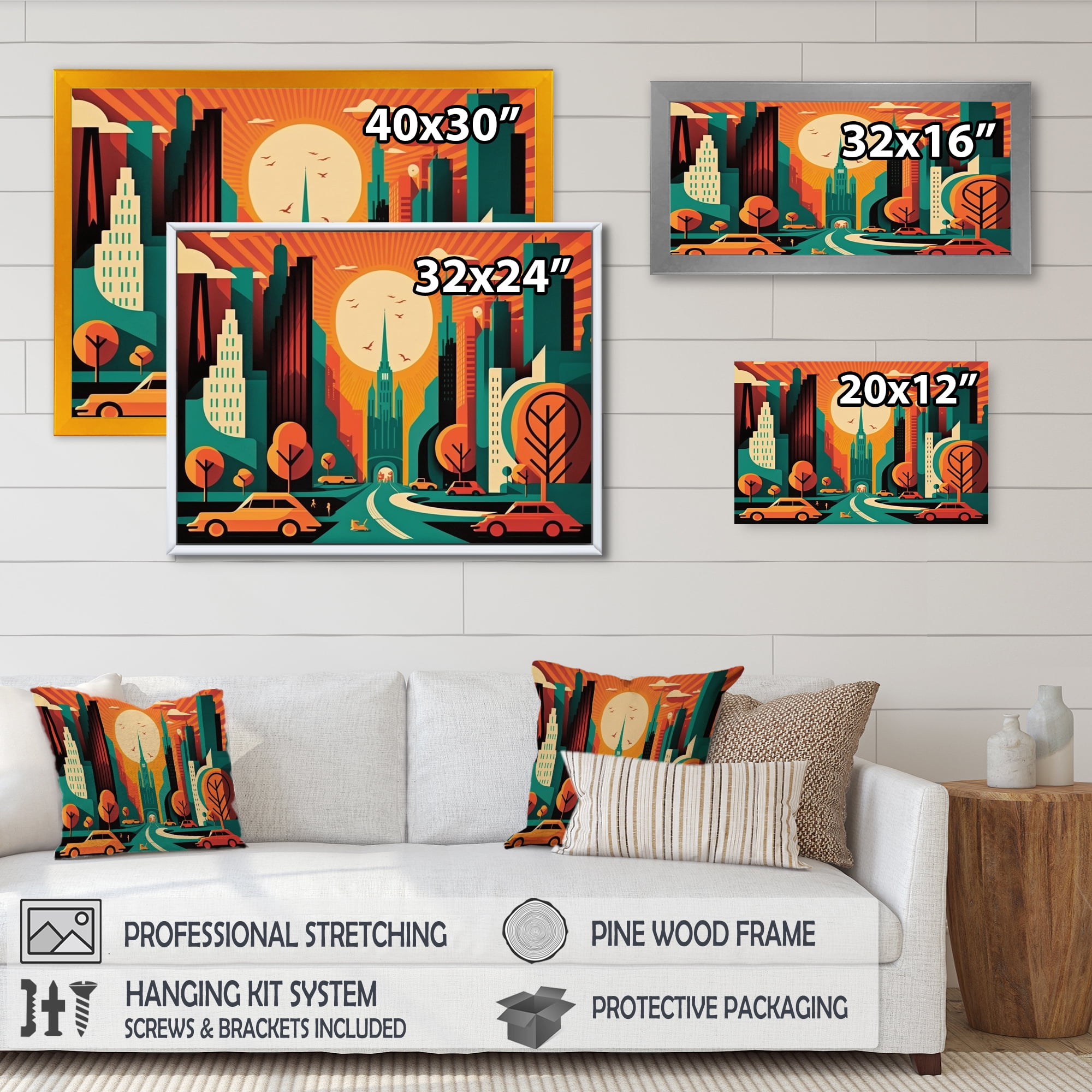 Designart Futuristic Cityscape III Canvas Wall Art
