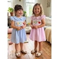 thumbnail image 6 of BemeyourBBs Toddler Baby Girl Back to School Dress KidsKindergarten Outfits Little Baby Girl Gingham Plaid Summer Dress Flying Sleeve Stationery Apple Embroidered Doll Collar Casual A Line Dress, 6 of 9