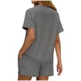 thumbnail image 3 of Wowcloth Women's Solid Color Short Sleeve Round Neck Top and Shorts Set, Casual Comfortable for Daily Wear and Travel, 3 of 5