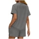 thumbnail image 2 of TaTaai Women's Short Sleeve Top and Shorts Set Round Neck Design Elastic Waist Shorts with Pockets Solid Color Casual Two Piece for Summer Daily Activities Gift, 2 of 5