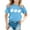 Blue, variant on Hienoo Toddler Girls T-Shirt Flower Short Sleeve Crew Neck T Shirt Children's Summer Tshirt