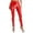 Red, variant on TiaoBug Women's Skinny Leggings Shiny Metallic Pants Stretchy Trousers for Club Party Black XL