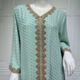thumbnail image 6 of Zedker Women's Long Sleeve Open Quarry Floor Length Zipper Floor Length Muslim Fashion, Plus Size Mint GreenM, 6 of 6