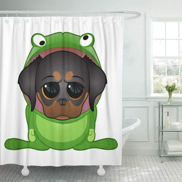 Suttom Adorable Dog In Frog Costume Big Eyes Black Brown Shower Curtain 66x72 Inch Walmart Com Walmart Com