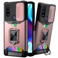 thumbnail image 1 of Compatible for Moto G Pure Case, Moto G Power 2022 Case Credit Card Insert Rugged ShockProof Drop Protection Phone Case with Magnetic Mount Plate Kickstand [Rose], 1 of 3