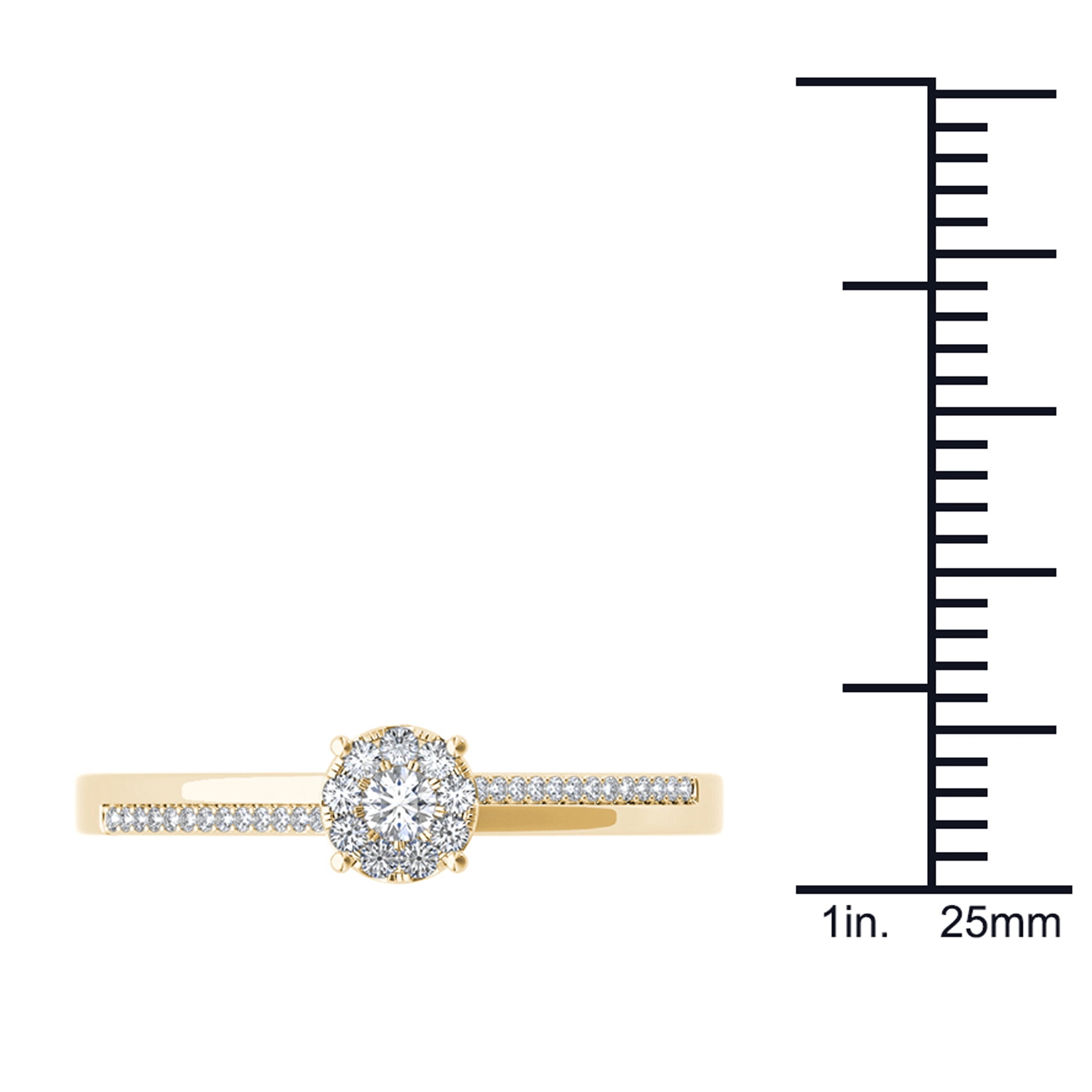 1/6 Carat T.W. Diamond 10kt Yellow Gold Cluster Engagement Ring