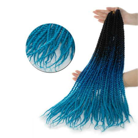 S-noilite Senegalese Ombre Twist Crochet Braids Avaliable for Women Low Temperature Fiber Synthetic Braiding Hair Extensions ,dark (Best Hair For Senegalese Twist)