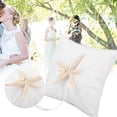 thumbnail image 2 of YUMILI Oreiller pour Anneaux de Mariage, Porte-Oreiller pour Anneaux de Mariage en Ivoire avec étoile de mer(20 * 20CM), 2 of 10