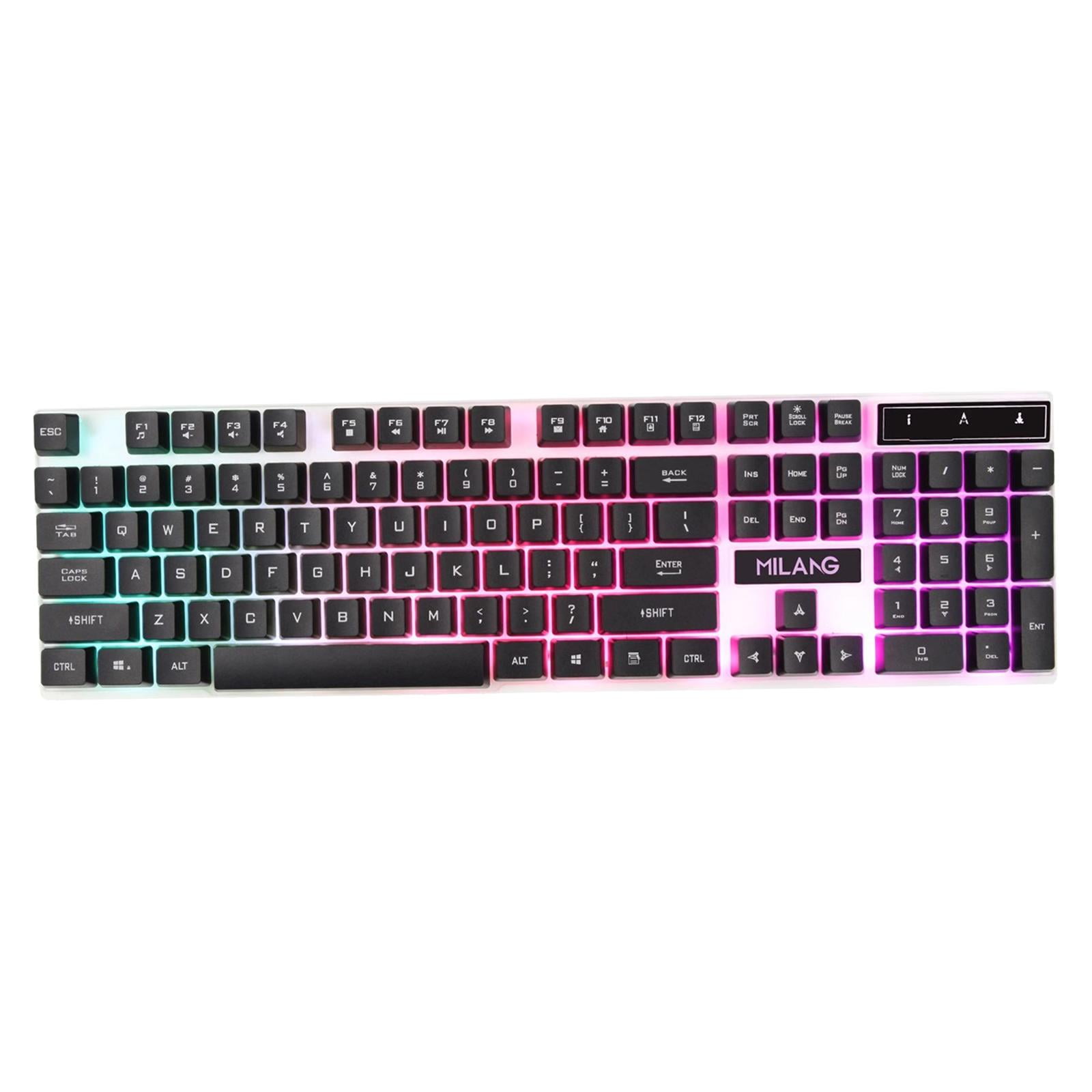 LeeQinersw Mechanical Gaming Keyboard, RGB LED Rainbow Backlit, Keyboard for Windows PC/MAC Black Keyboard