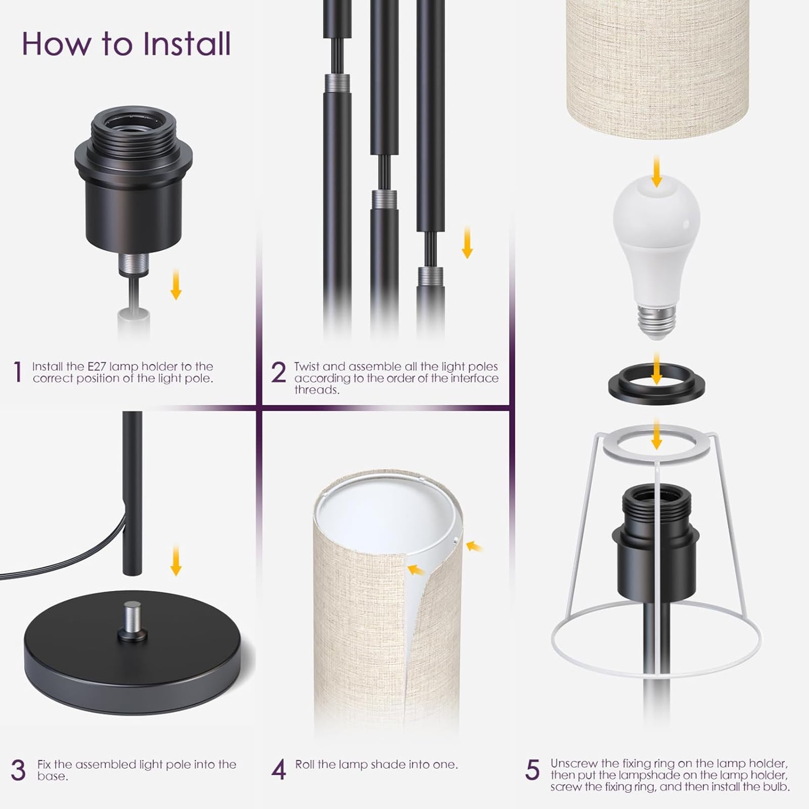 Neoglint Modern RGB Floor Lamp, Tall Dimmable Standing Light with App & Remote Control for Living Room, Bedroom, Office
