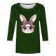 thumbnail image 5 of Camisetas Casuales de las Mujeres Impresas 3/4 Manga Cuello Redondo Blusa, Moda Ligera Superior para el Hogar Y el Uso Diario, Cómoda Imitación de la Tela Del Estante, 5 of 7