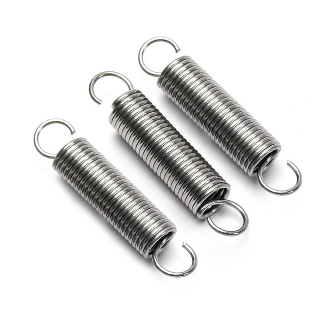 HUGFEGWE Extended Compressed Spring Wire Diameter 0.05", OD 0.39", Free Length 1.97",Stainless Steel Dual Hook Tension Spring for Production Assembly Furniture Mechanism Maintenance 1.2x10x50mm 3PCS