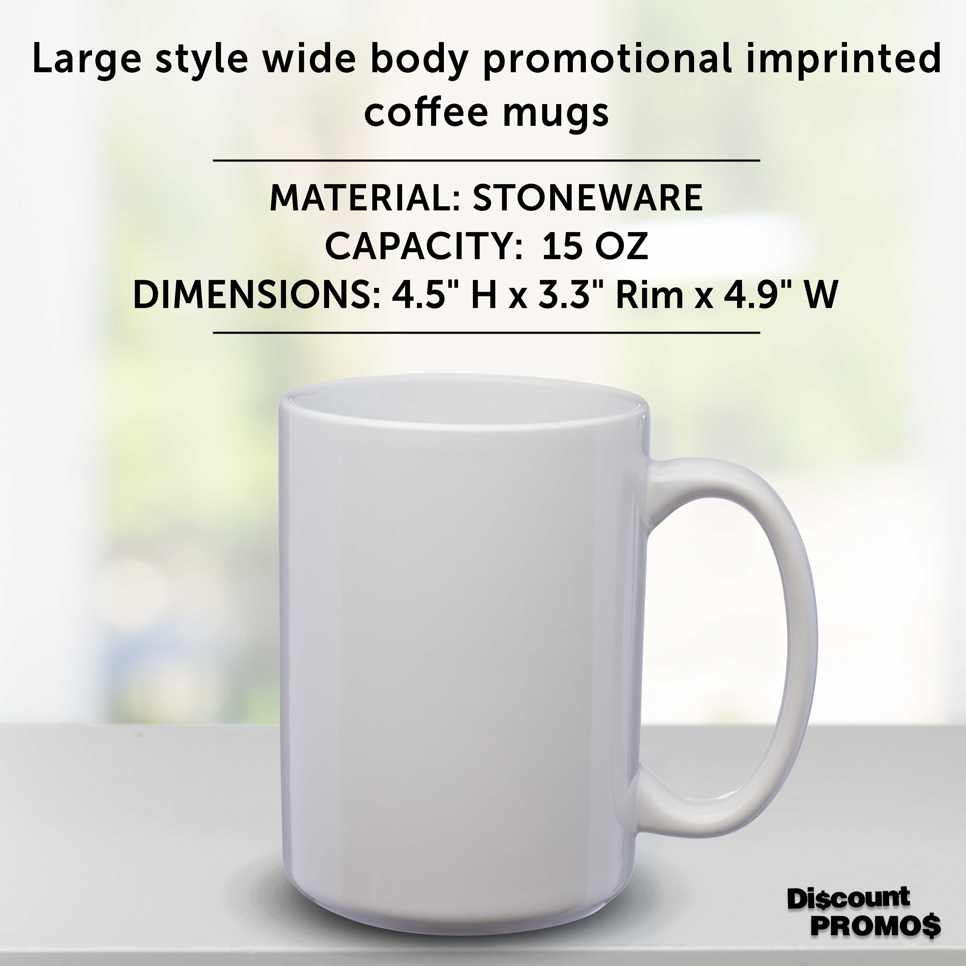 Large Ceramic Coffee Mugs - 15 oz. 10 Pack - Tea Cup, Soup Bowl - White