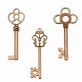 thumbnail image 2 of U8MO Large Skeleton Key Pendants Rose Gold Tone 2.5" Steampunk Supply 2 Sided 30, 2 of 3