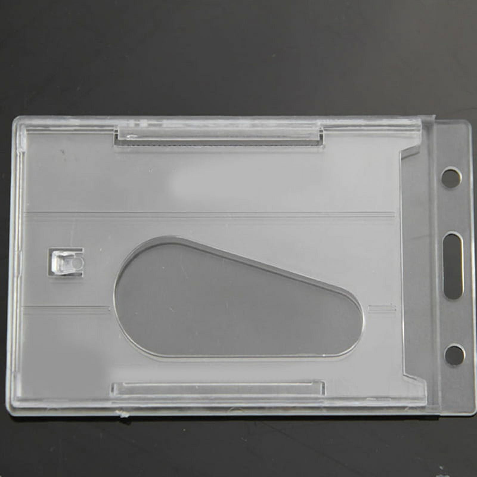 Vertical Hard Plastic Badge Holder Double Card Id