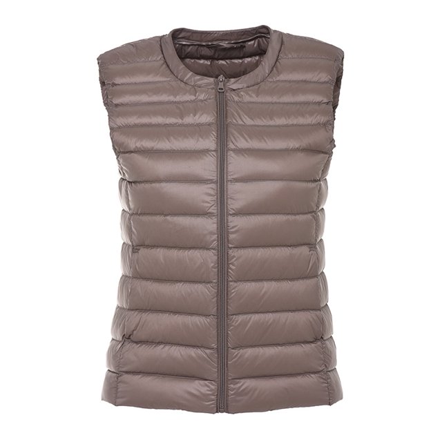 Winter Light Down Vest Women‘s Korean Style Sleeveless Round Neck Down Jacket Plus Size Round Neck Short Jacket