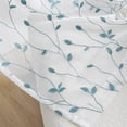 thumbnail image 3 of GYROHOME Blue Leaf Pattern Embroidered Sheer Curtains, Semi Voile Rod Pocket,52x96x2, 3 of 4
