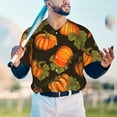 thumbnail image 4 of Fotbe Orange Pumpkin Baseball Jersey Shirt for Men and Women, Casual Short Sleeves Button Down T-Shirt-3X-Large, 4 of 9