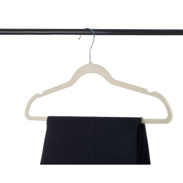 Home-It Non Slip Velvet Clothing Hangers, 50 Pack, Black 