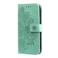 thumbnail image 2 of For Samsung Galaxy A55 5G 6.6" Seven Petal Flower Embossed Strong Magnetic Attachment/Closure, Card Slots/Pocket, PU Leather Flip Wallet Case With Hanging Rope,Green,For Galaxy A55 (5G), 2 of 8