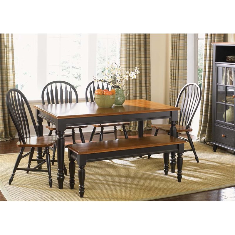Liberty Furniture Low Country 6 Piece Dining Set in Anchor Black
