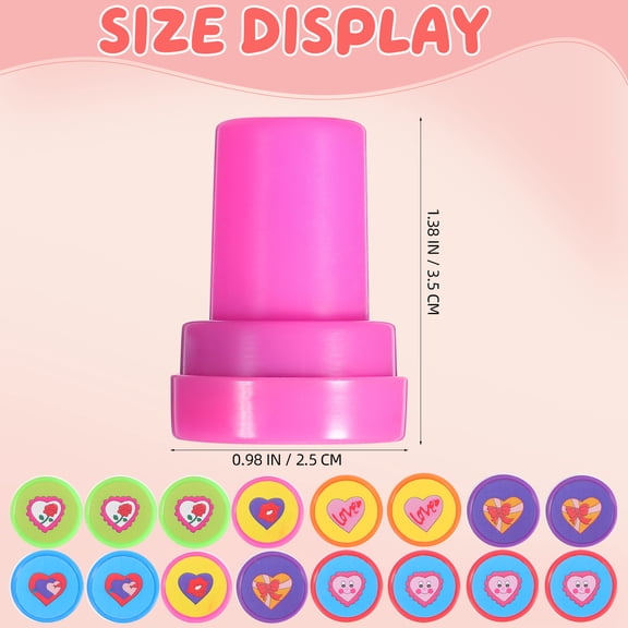 RENACLIPY Heart-Shaped Foam Stampers for Kids Classroom Rewards, Easy to Hold, Assorted Colors, 20 Pieces, Pre- Stamps