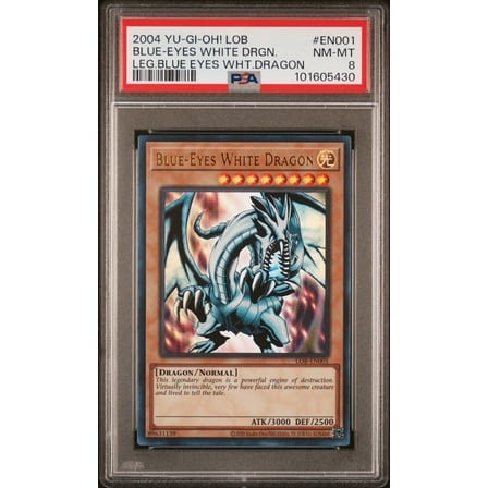 2004 Yu-Gi-Oh! LOB Blue-Eyes White Dragon #LOB-EN001 PSA 8