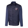 thumbnail image 2 of Men's Cutter & Buck  Navy FC Dallas Stealth Hybrid Quilted Full-Zip Windbreaker Jacket, 2 of 3