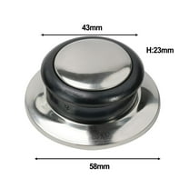 2pcs Stainless Steel Replacement Knob Handle for Glass Lid Pot Pan Cover Cookware Black Kitchen Tool Accessories with Screws
