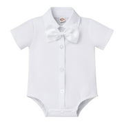 IBTOM CASTLE Baby Boys Baptism Christening Outfit Bowtie Romper Waistcoat Shorts Pants Wedding Party Formal Tuxedo Suit