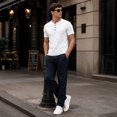 thumbnail image 3 of AZoiNM Men's Short Sleeve Henley Shirt, Slim Fit Casual Cotton T-Shirt with Button Placket, 3 of 12